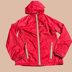 Marmot Waterproof Hooded Jacket Kids Medium Red Insulated Lightweight Full Zip